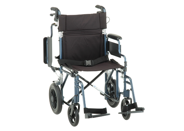 Transport Chair with 12" Back Wheels & Brakes